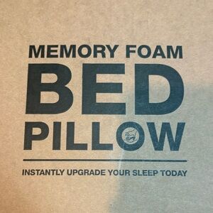 Macy's Memory Foam Pillow - Black Text